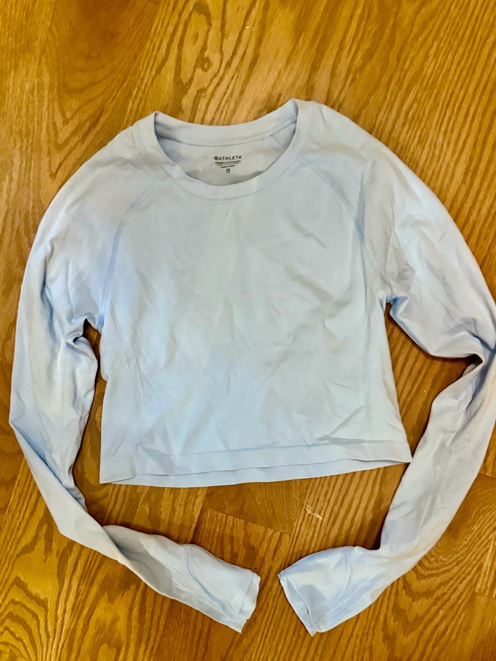 Athleta Light Blue Long Sleeve Crop Top
